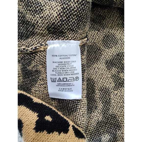 LOFT Leopard Print Crew Neck Sweater Animal Tan Brown PETITE SMALL - Picture 7 of 7
